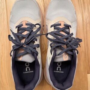On Running Cloudrunner Athletic Shoes - Gray and Peach